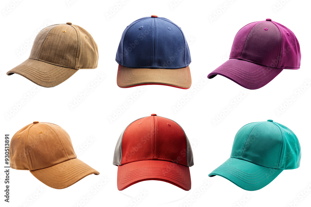 Side View of Hat Cap with Clipping Path on Transparent Background – PNG Format
