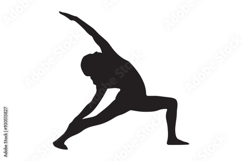 a woman doing yoga silhouette vector design