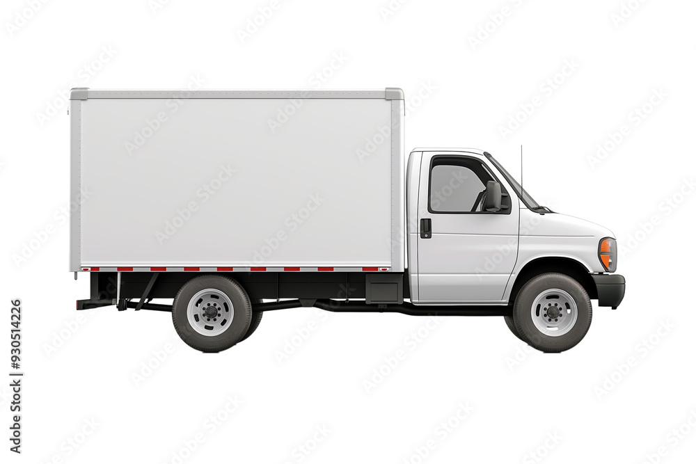 Delivery transparent truck mockup side view isolated on a transparent background Delivery transparent truck mockup side view isolated on a transparent background