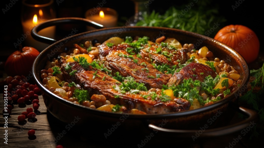 Cassoulet with Duck Confit. Best For Banner, Flyer, and Poster Cassoulet with Duck Confit. Best For Banner, Flyer, and Poster