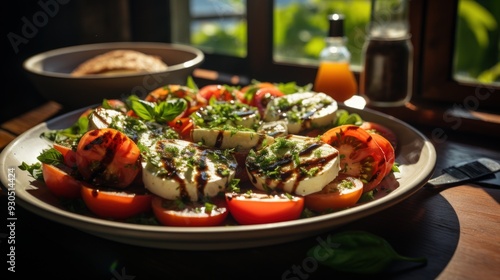 Caprese Salad with Balsamic Reduction. Best For Banner, Flyer, and Poster