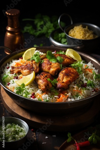 Wallpaper Mural Chicken Biryani with Raita. Best For Banner, Flyer, and Poster Torontodigital.ca