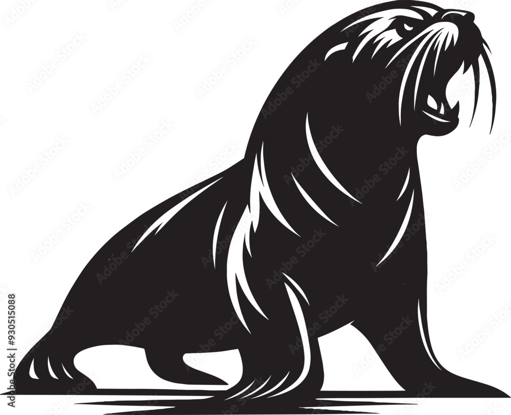 Vector illustration of Sea Lion Silhouette isolated on white background Vector illustration of Sea Lion Silhouette isolated on white background
