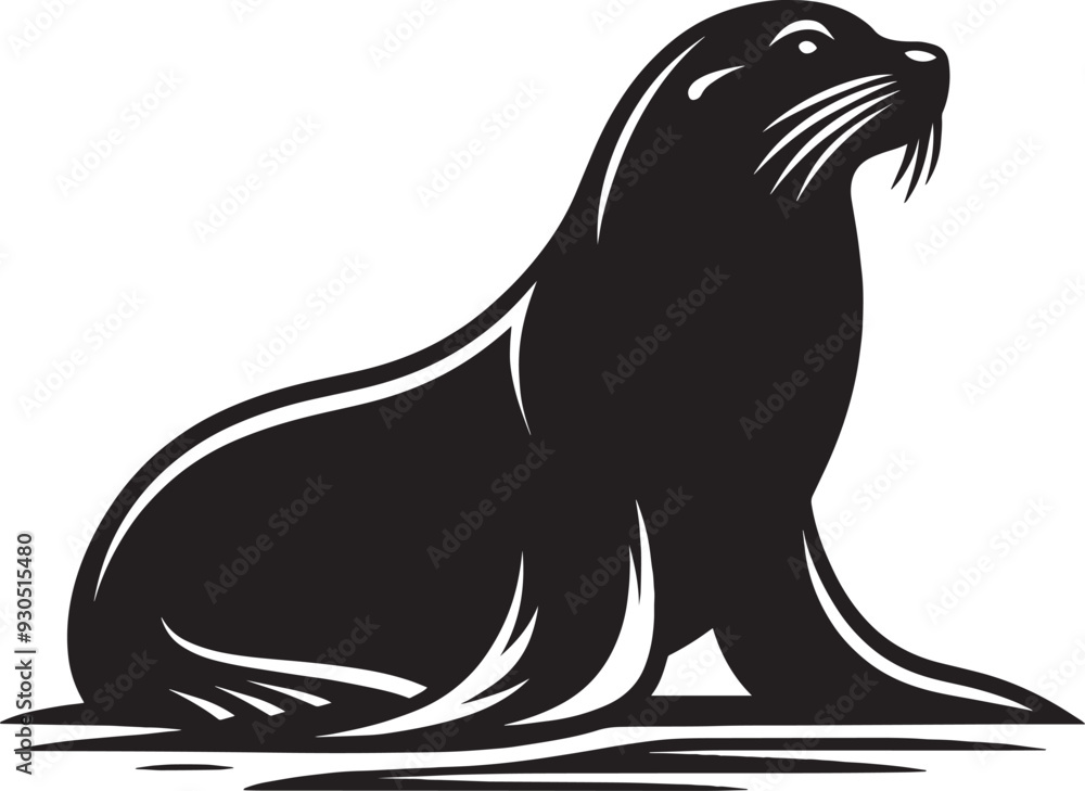 Vector illustration of Sea Lion Silhouette isolated on white background Vector illustration of Sea Lion Silhouette isolated on white background