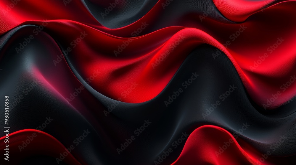 Abstract red and black wavy background flowing smoothly Abstract red and black wavy background flowing smoothly