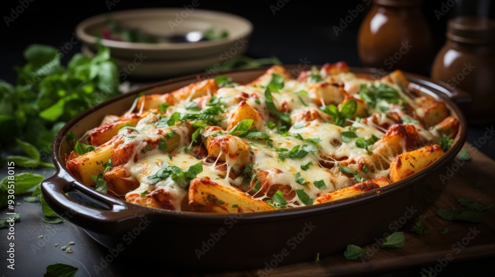 Baked Ziti with Marinara and Melted Cheese. Best For Banner, Flyer, and Poster Baked Ziti with Marinara and Melted Cheese. Best For Banner, Flyer, and Poster