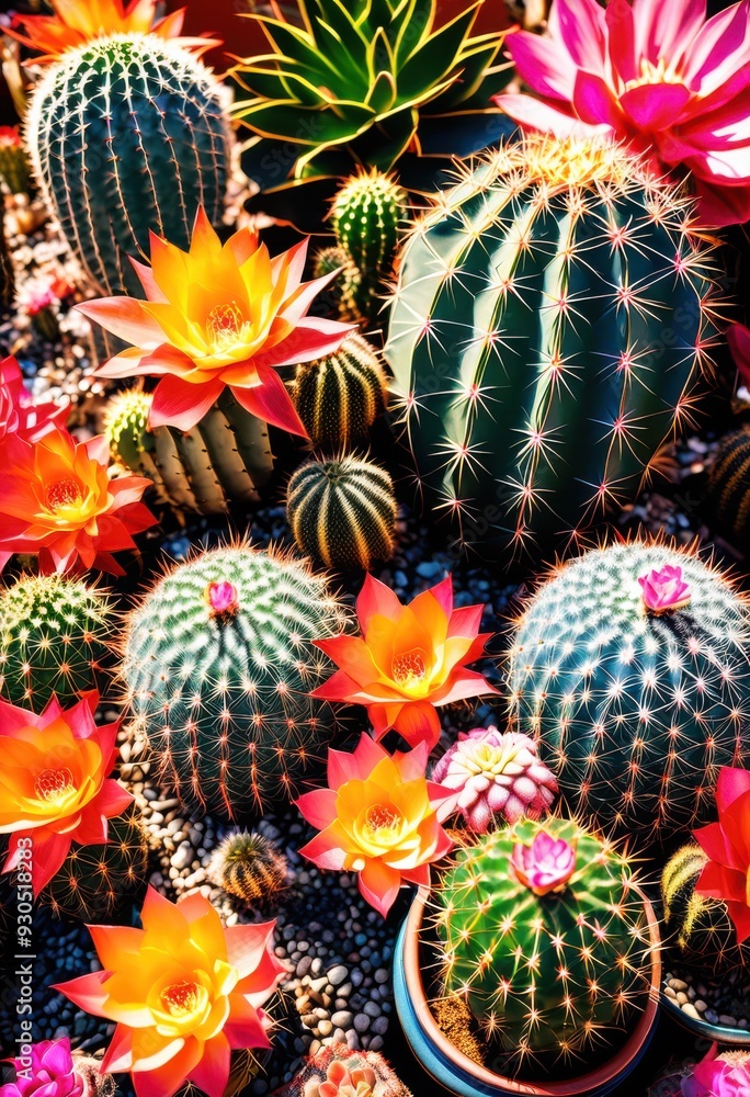 vibrant cactus arrangement displayed lively colorful backdrop bright patterns textures, plants, colors, decor, design, greenery, aesthetic, composition vibrant cactus arrangement displayed lively colorful backdrop bright patterns textures, plants, colors, decor, design, greenery, aesthetic, composition