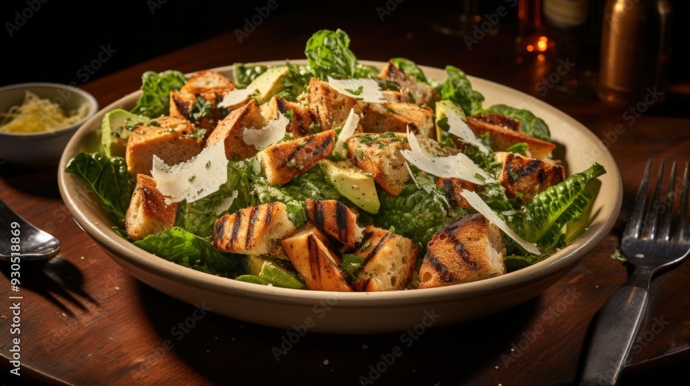 Classic Caesar Salad with Grilled Chicken. Best For Banner, Flyer, and Poster Classic Caesar Salad with Grilled Chicken. Best For Banner, Flyer, and Poster