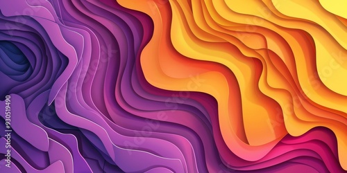 Abstract Gradient Background Featuring Purple, Yellow, Orange Colors.