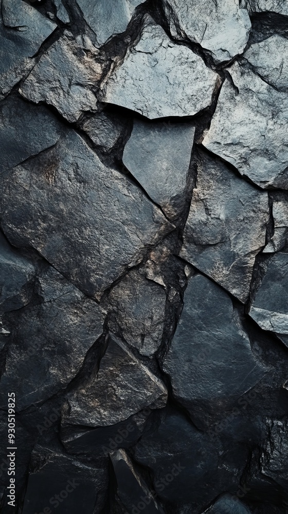 Dark grey stone wall forming an irregular pattern background Dark grey stone wall forming an irregular pattern background