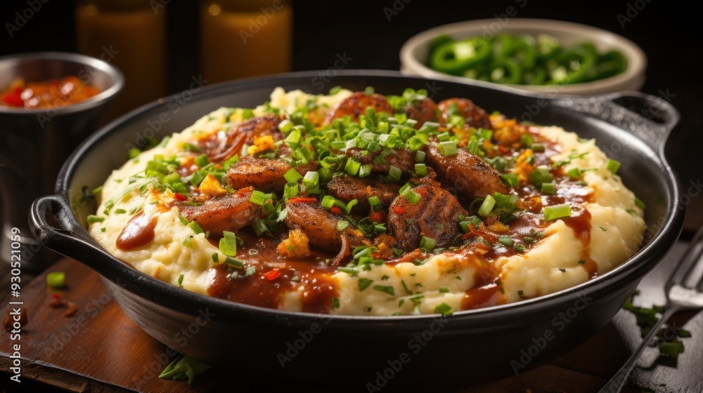 Shrimp and Grits with Andouille Sausage. Best For Banner, Flyer, and Poster Shrimp and Grits with Andouille Sausage. Best For Banner, Flyer, and Poster