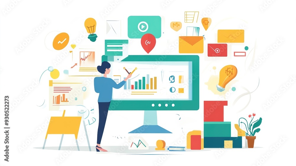 A designer creating visual content for a digital marketing campaign, with graphic design tools and branding guidelines A designer creating visual content for a digital marketing campaign, with graphic design tools and branding guidelines
