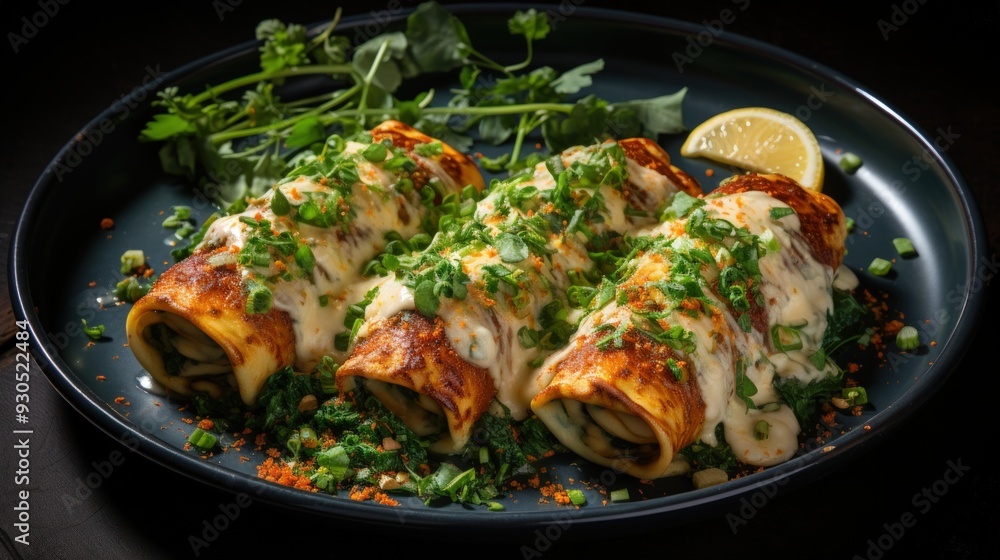 Cannelloni with Spinach and Ricotta. Best For Banner, Flyer, and Poster Cannelloni with Spinach and Ricotta. Best For Banner, Flyer, and Poster
