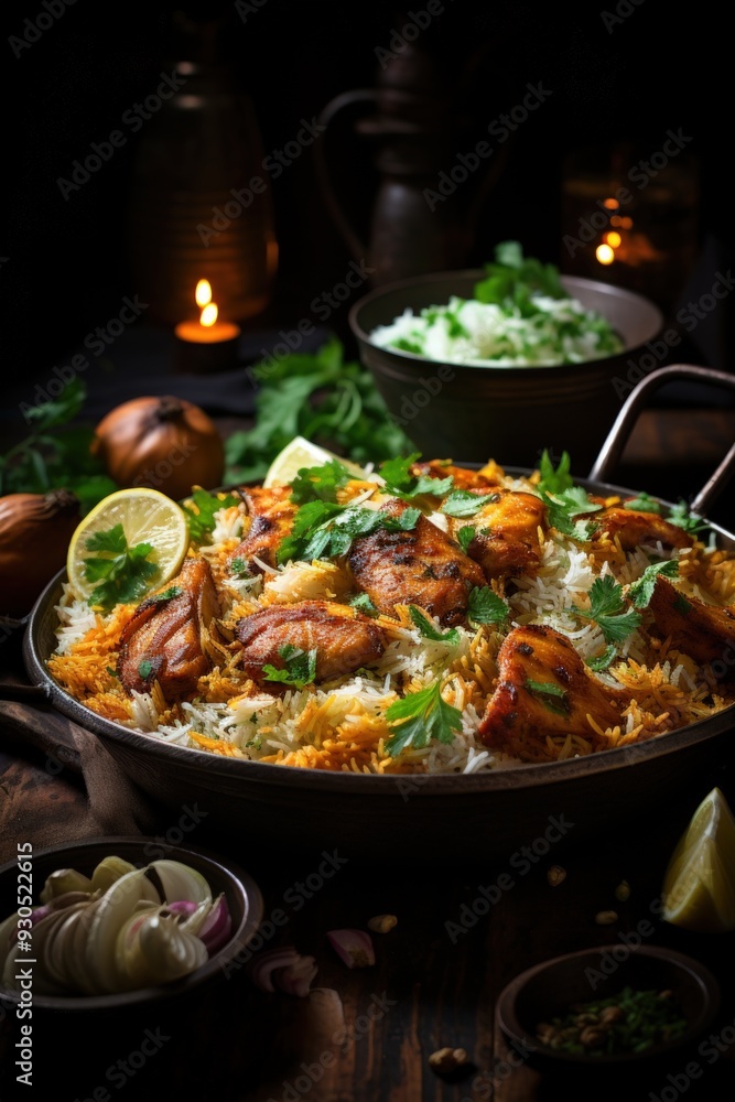 Chicken Biryani with Raita. Best For Banner, Flyer, and Poster Chicken Biryani with Raita. Best For Banner, Flyer, and Poster