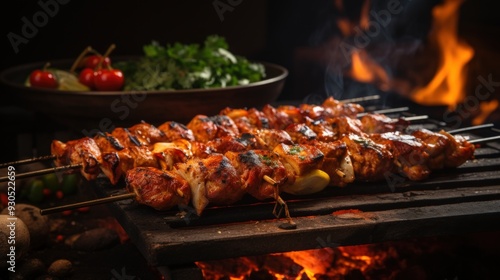 Chicken Tandoori Skewers. Best For Banner, Flyer, and Poster