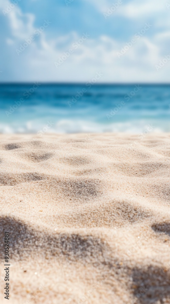 Serene beach scene with soft sand and a calm blue ocean under a bright sky, perfect for themes of relaxation, summer, and tranquility. Serene beach scene with soft sand and a calm blue ocean under a bright sky, perfect for themes of relaxation, summer, and tranquility.