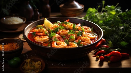 Tom Yum Goong Spicy Shrimp Soup. Best For Banner, Flyer, and Poster