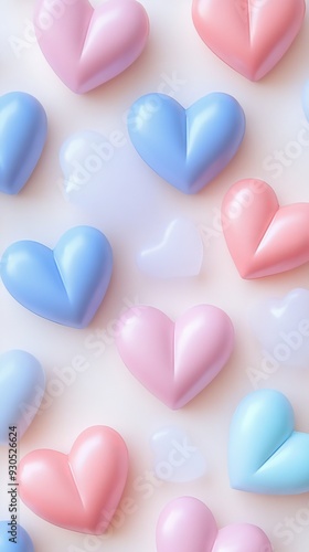 Many colorful hearts creating a romantic background