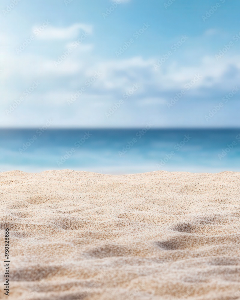 Serene beach scene with soft sand and a calm blue ocean under a bright sky, perfect for themes of relaxation, summer, and tranquility. Serene beach scene with soft sand and a calm blue ocean under a bright sky, perfect for themes of relaxation, summer, and tranquility.