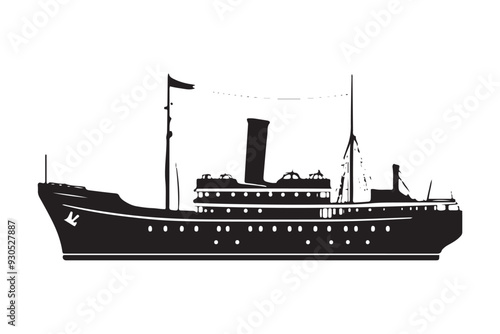 Boat Silhouette, Ship Silhouette, Vector Silhouette, Nautical Vector, Marine Design, Ocean Silhouette, SailingVector, ShipOutline, BoatVectorArt, SilhouetteGraphics, SeaVesselVector, photo