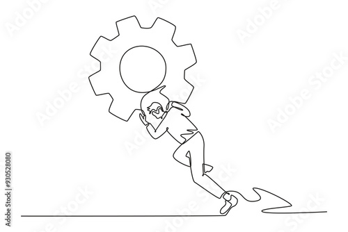 Work and play hard concept. Single line draw design vector graphic illustration.