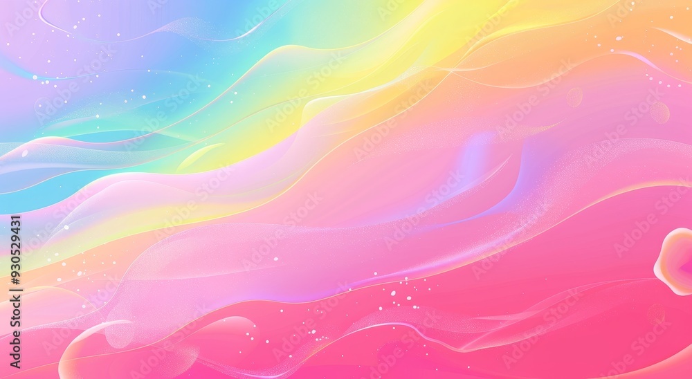 Obraz premium Vibrant Pastel Rainbow Smooth Gradient with Ample Copy Space.