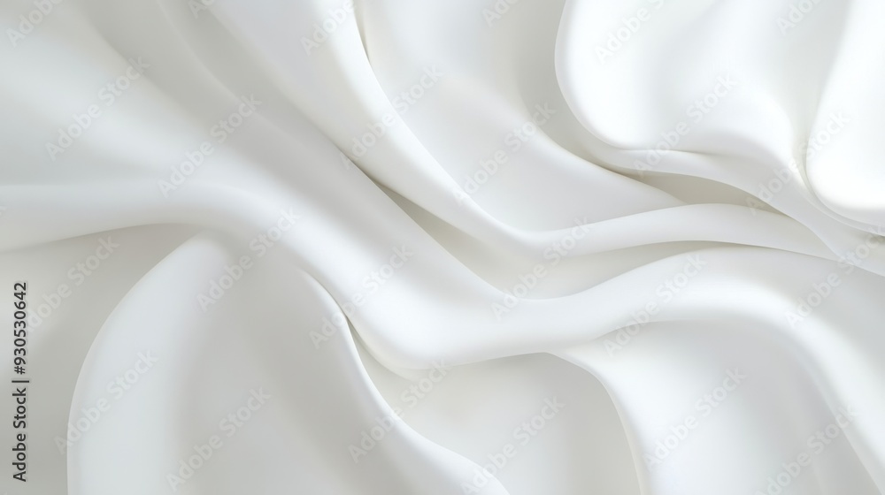 Obraz premium Abstract white background with soft, flowing shapes and subtle textures, evoking a sense of calm, simplicity, and open space for minimalistic design projects.