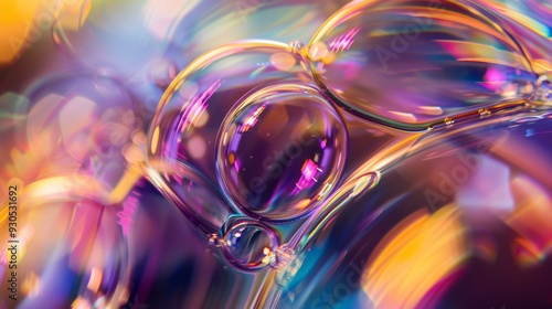 Colorful abstract background with swirling soap bubble effects