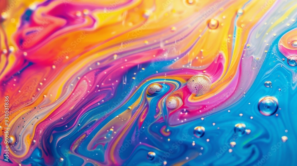 Colorful abstract background with swirling soap bubble effects Colorful abstract background with swirling soap bubble effects