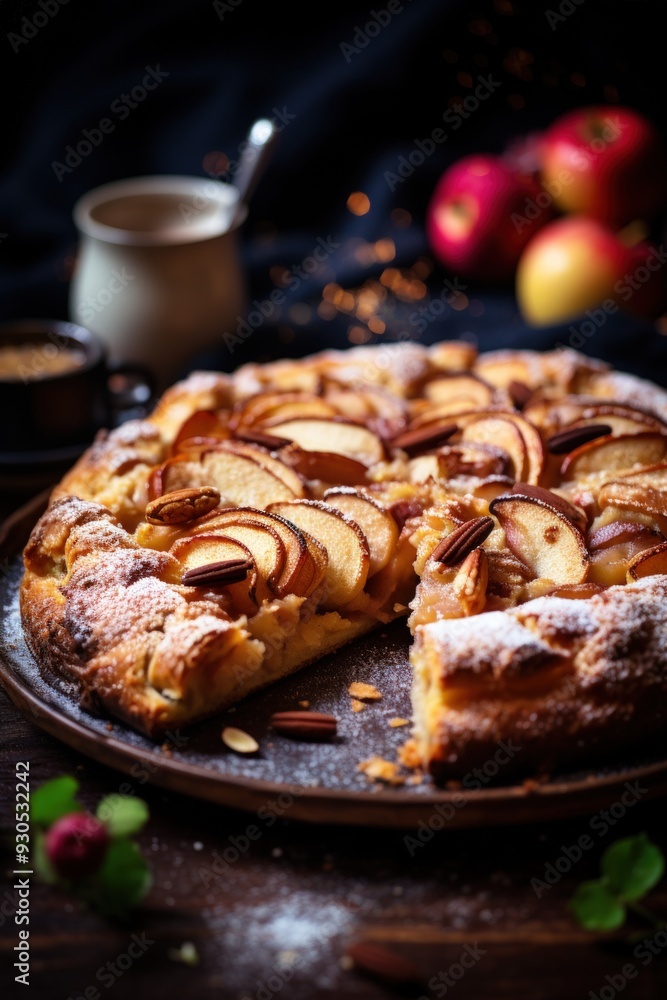 rustic apple galette; dessert photography; best for banners, flyers, and posters rustic apple galette; dessert photography; best for banners, flyers, and posters