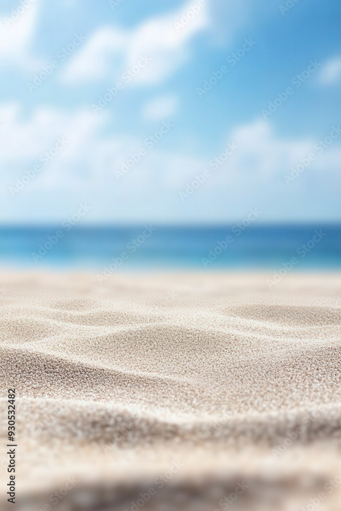 Serene beach scene with soft sand and a calm blue ocean under a bright sky, perfect for themes of relaxation, summer, and tranquility. Serene beach scene with soft sand and a calm blue ocean under a bright sky, perfect for themes of relaxation, summer, and tranquility.