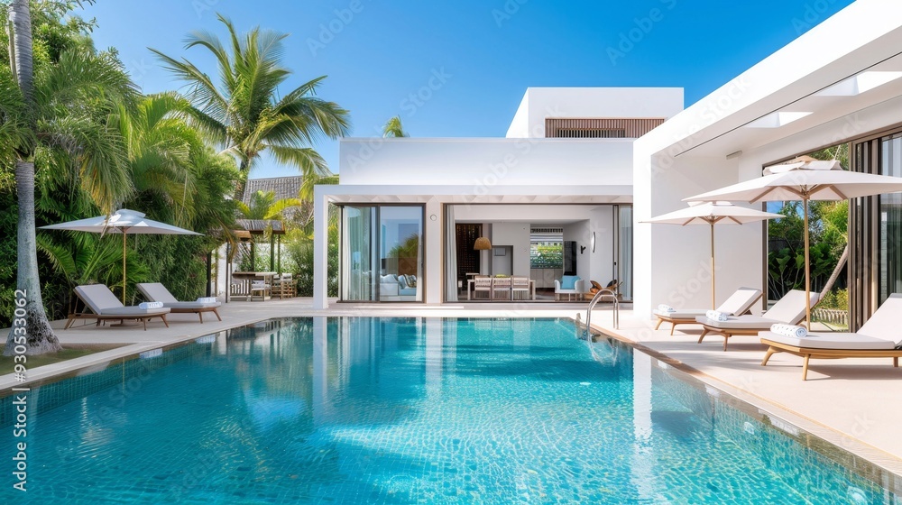 A large house with a pool and a fireplace A large house with a pool and a fireplace