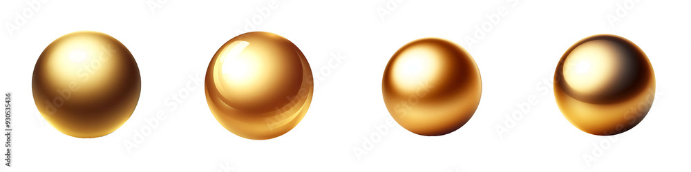 Obraz premium Metallic gold ball clip art 