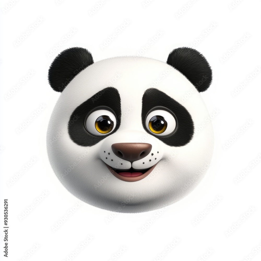 Fototapeta premium panda face emoji sticker illustration 