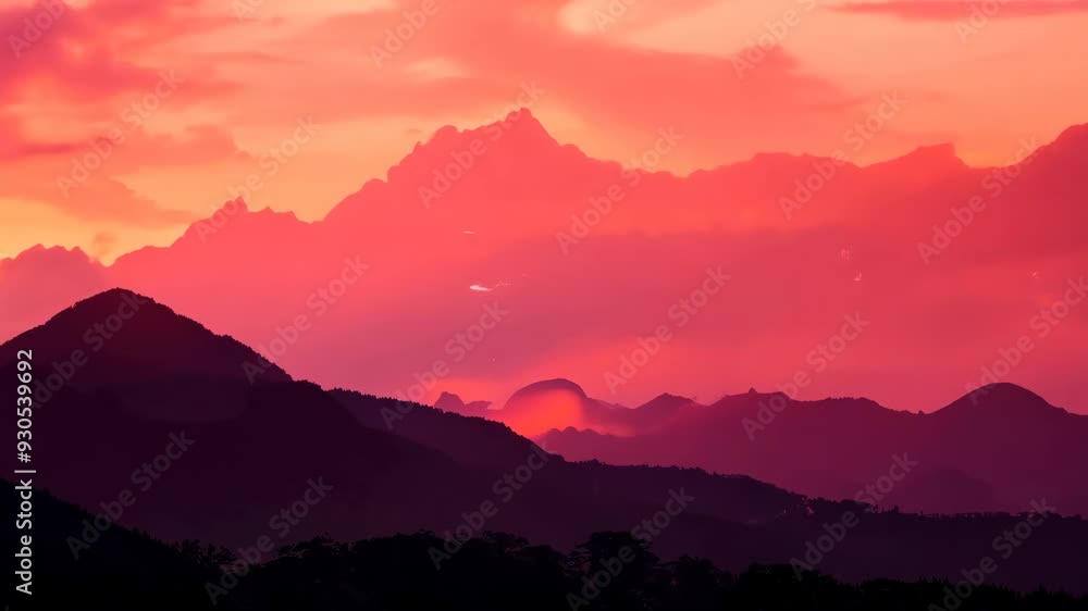 Stunning sunset over the mountains in the Appalachian region during autumn Stunning sunset over the mountains in the Appalachian region during autumn