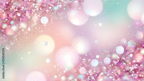 Abstract glitter Background with bokeh light, created with generative AI technology