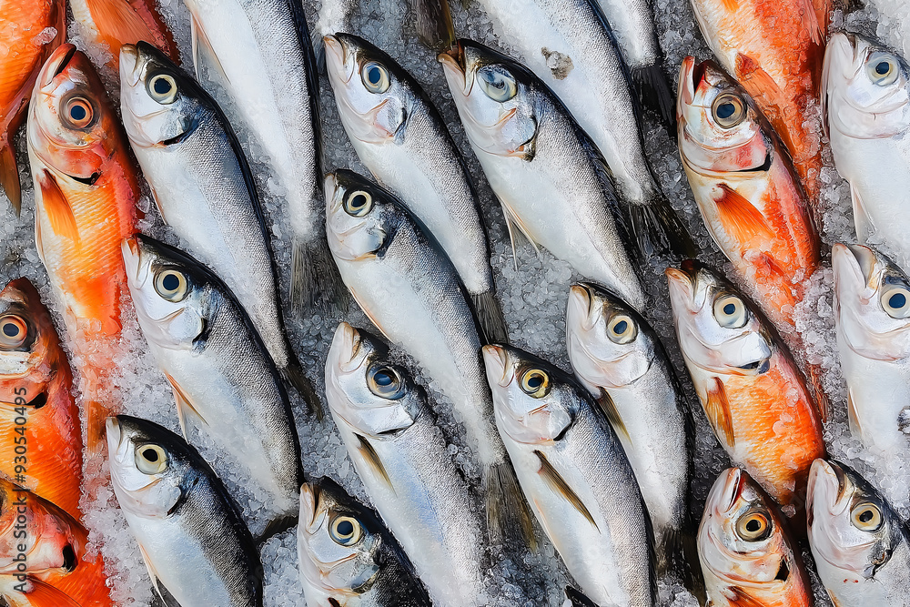 Frozen Symmetrical Fish at Eminonu Fish Market Frozen Symmetrical Fish at Eminonu Fish Market