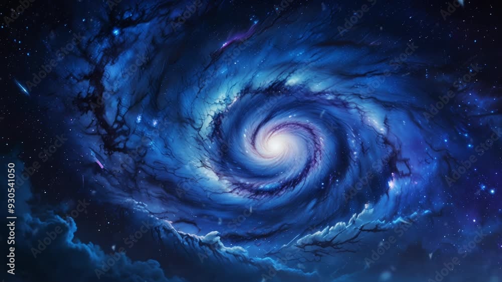 blue spiral galaxy, with swirls, looping video that should be with 4k animation. blue spiral galaxy, with swirls, looping video that should be with 4k animation.