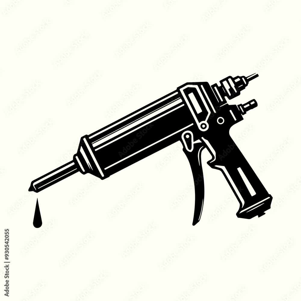 Silhouette of Caulking Gun in Vector Format Silhouette of Caulking Gun in Vector Format