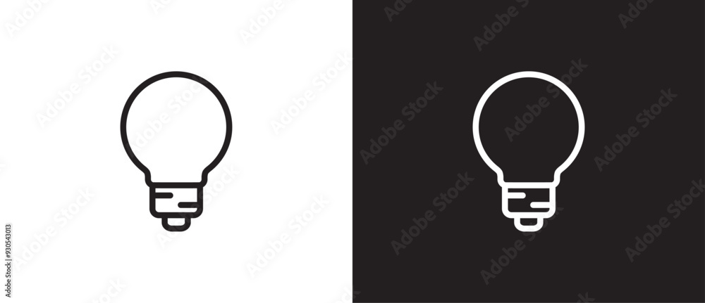 Simple light bulb icon. Line icon lamp. Innovation and creativity idea icon. Bulb shape, lamp vector icon illustration on black and white background. Eps10 Simple light bulb icon. Line icon lamp. Innovation and creativity idea icon. Bulb shape, lamp vector icon illustration on black and white background. Eps10
