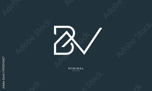 Alphabet letter icon logo BV