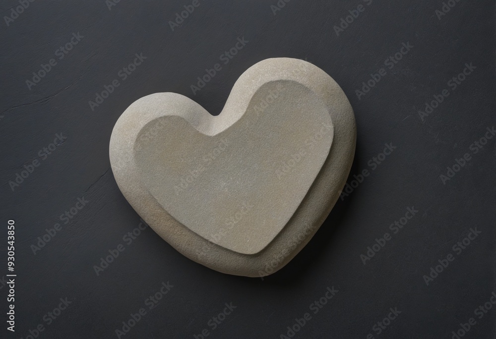 Obraz premium Heart shaped rock on a dark background - love topics, valentines day concept, illustration