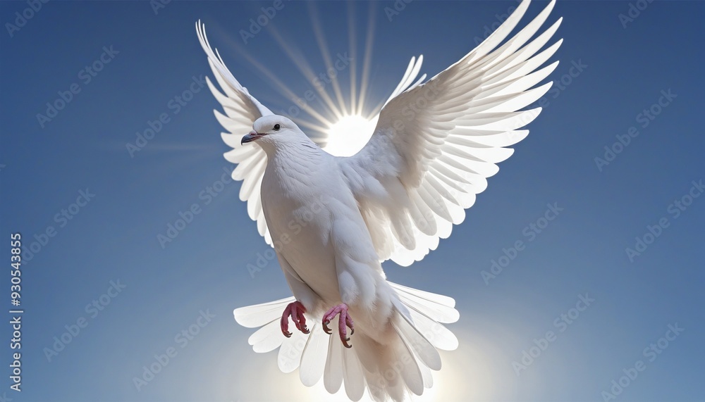 Fototapeta premium Guiding Light: The Dove Symbol of the Holy Spirit, Peace Symbol