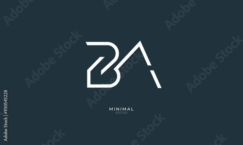 Alphabet letter icon logo BA