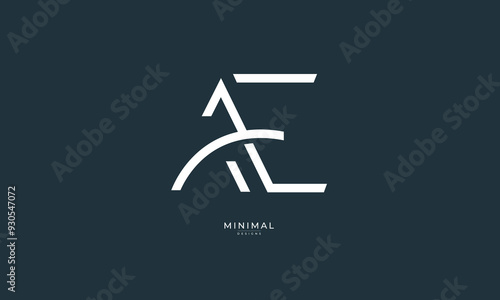 Alphabet letter icon logo AE
