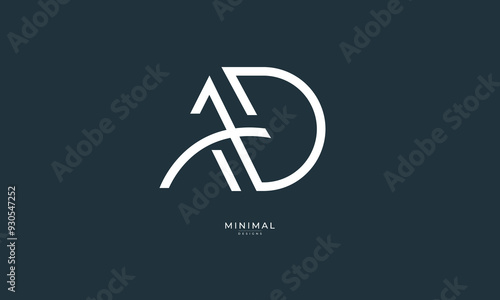 Alphabet letter icon logo AD photo