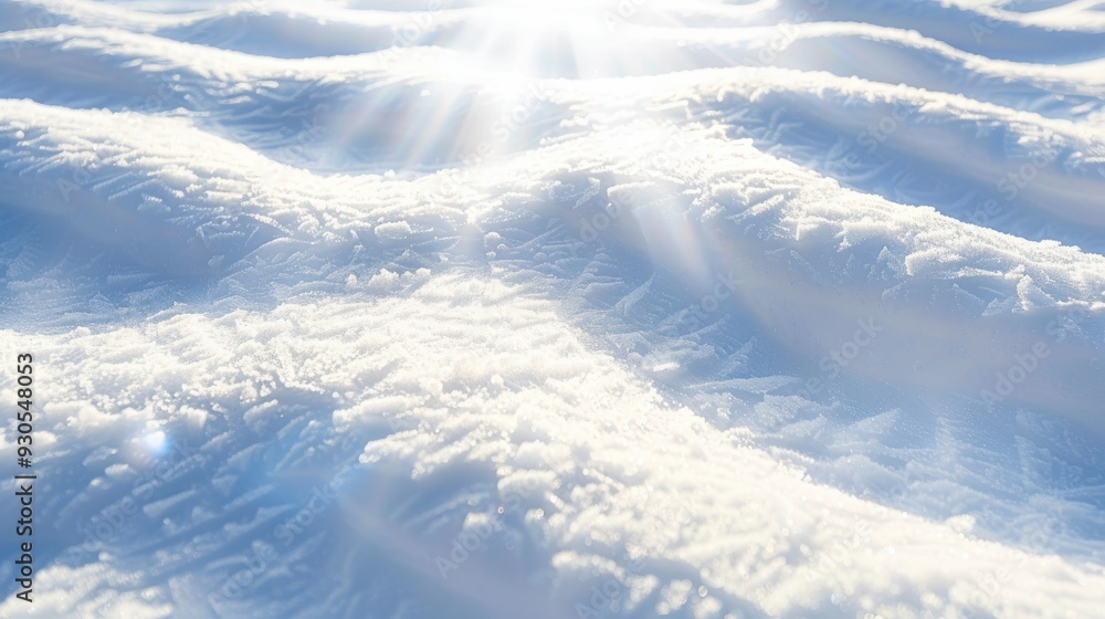 Sunlit snow with intricate patterns in winter Sunlit snow with intricate patterns in winter