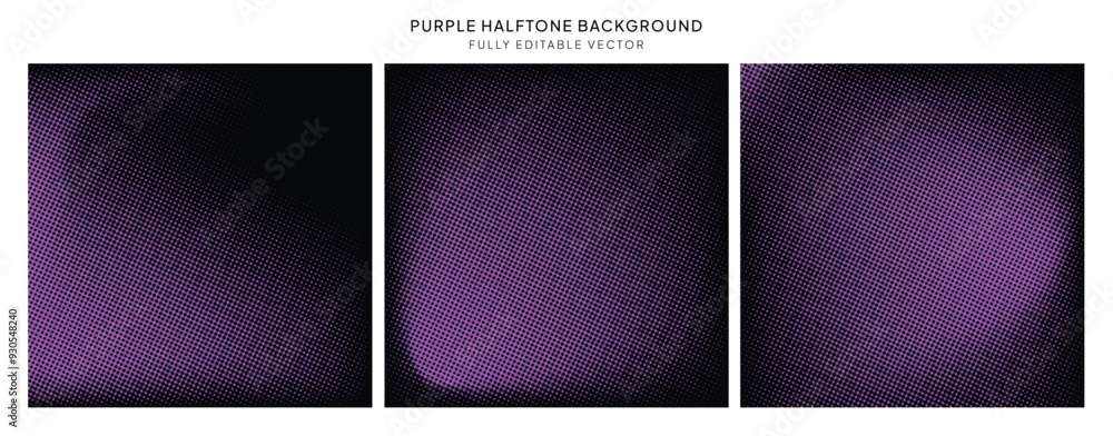 Set of Purple Gradient Halftone Background Collection, Abstract Purple Dotted Grunge Texture Set Wallpaper Design Vector Set of Purple Gradient Halftone Background Collection, Abstract Purple Dotted Grunge Texture Set Wallpaper Design Vector