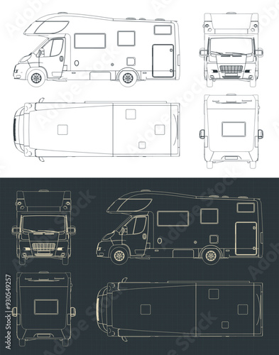 Camper van technical drawings