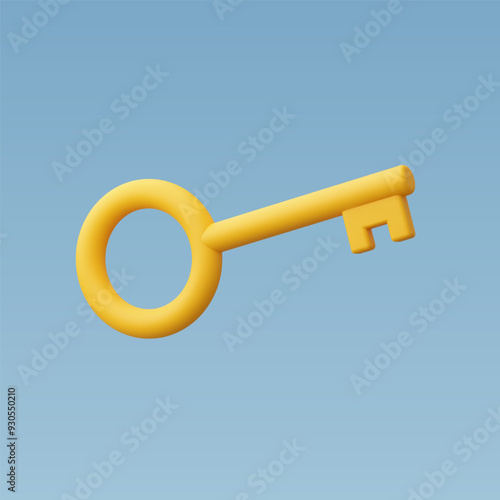 3d Realistic Key icon vector illustration.